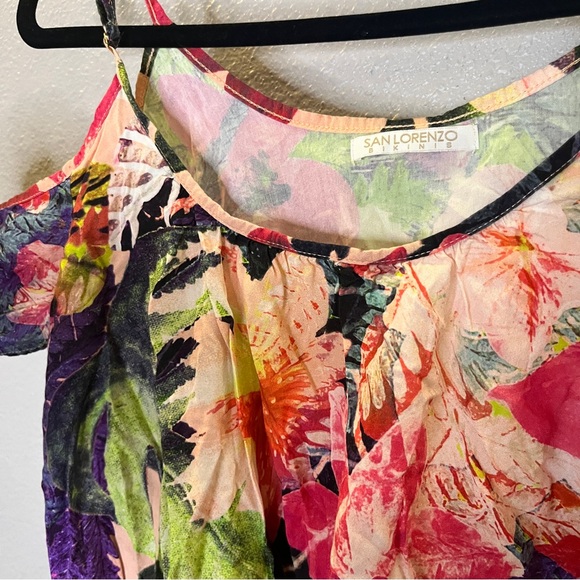 San Lorenzo Bikini Tropical Cover Up Crop Top - Picture 2 of 3